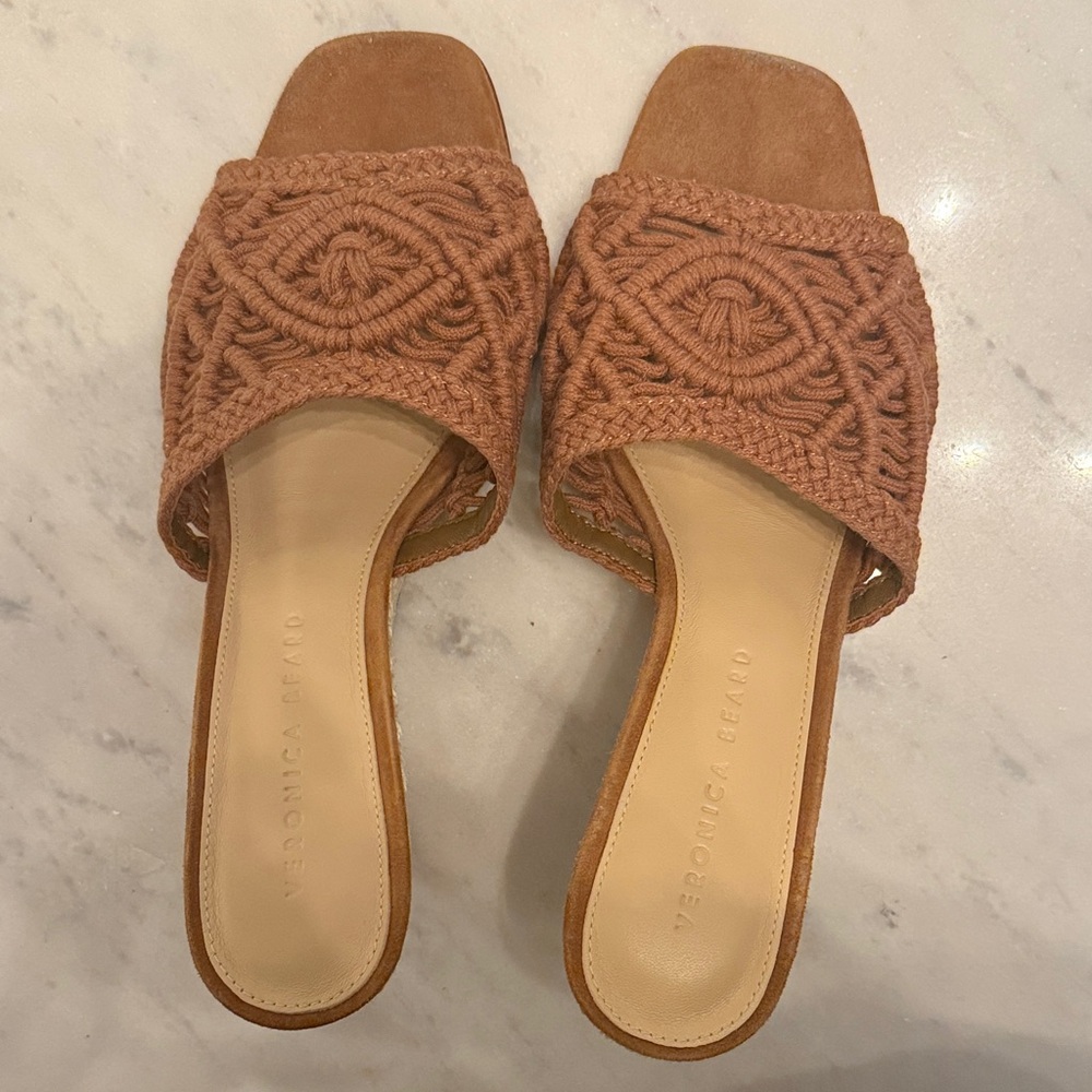Veronica Beard Brown Woven Sandals